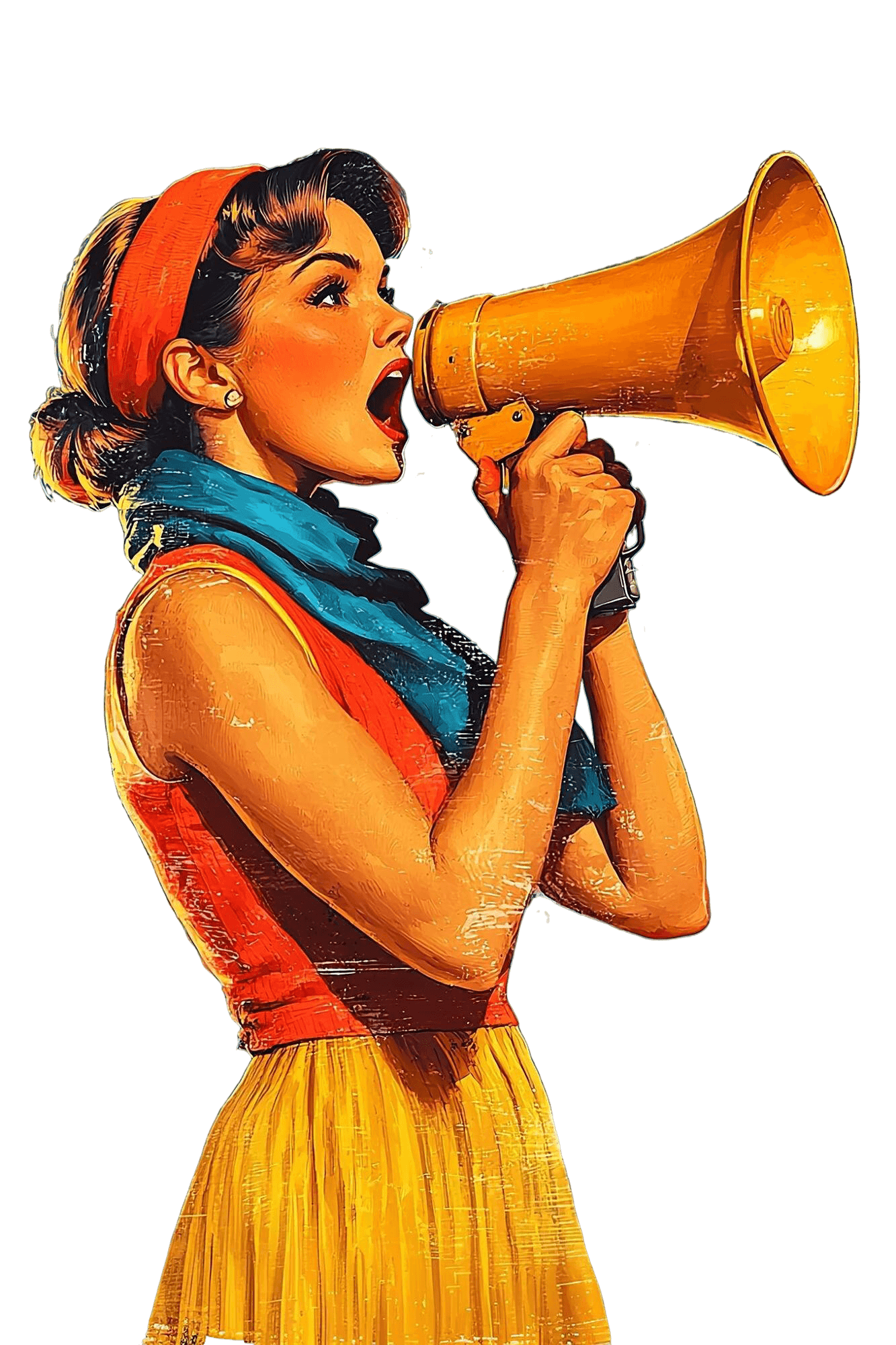 Vintage woman with megaphone